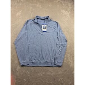 Scott Barber Quarter Zip Pullover Mens Large Blue Striped Performance